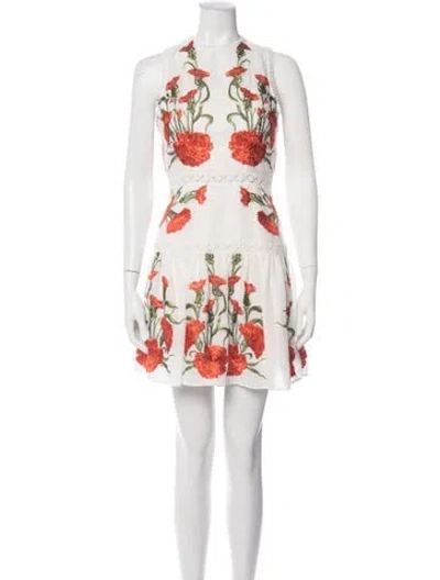 Pre-owned Alexis Floral Print Mini Dress In Orange