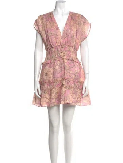 Pre-owned Alexis Floral Print Mini Dress In Pink