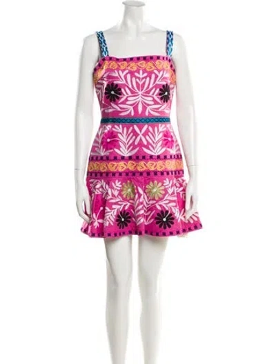 Pre-owned Alexis Floral Print Mini Dress In Pink