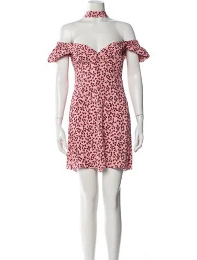 Pre-owned Alexis Floral Print Mini Dress In Pink