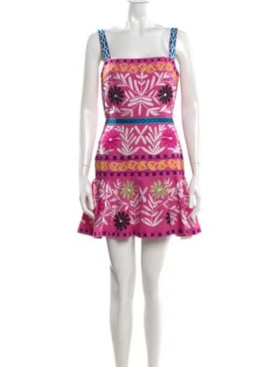 Pre-owned Alexis Floral Print Mini Dress In Pink