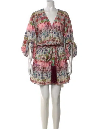 Pre-owned Alexis Floral Print Mini Dress In Pink