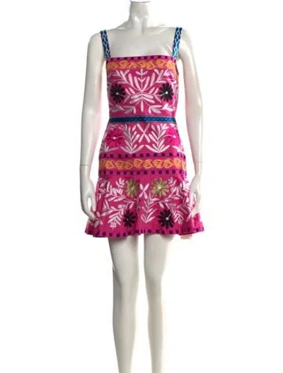 Pre-owned Alexis Floral Print Mini Dress In Pink