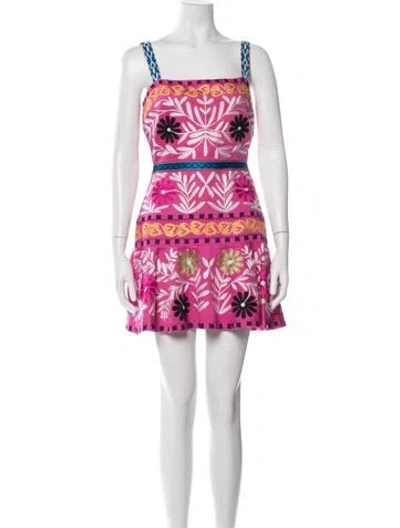 Pre-owned Alexis Floral Print Mini Dress In Pink