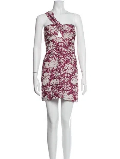 Pre-owned Alexis Floral Print Mini Dress In Pink
