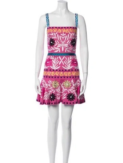 Pre-owned Alexis Floral Print Mini Dress In Pink