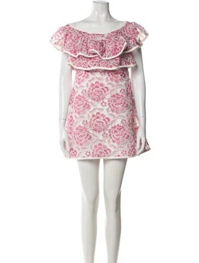 Pre-owned Alexis Floral Print Mini Dress In Pink