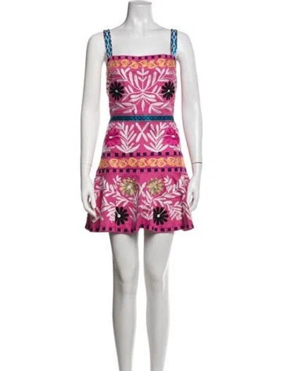 Pre-owned Alexis Floral Print Mini Dress In Pink