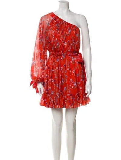 Pre-owned Alexis Floral Print Mini Dress In Purple