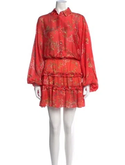 Pre-owned Alexis Floral Print Mini Dress In Red