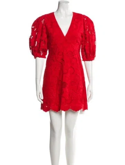 Pre-owned Alexis Floral Print Mini Dress In Red