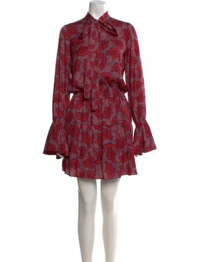 Pre-owned Alexis Floral Print Mini Dress In Red