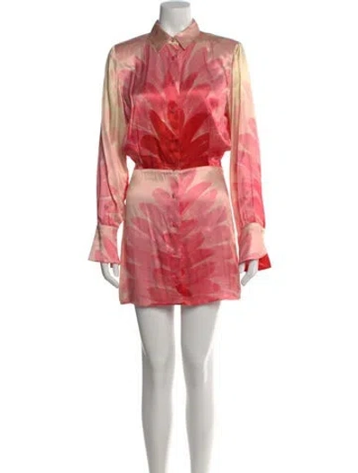 Pre-owned Alexis Floral Print Mini Dress In Red
