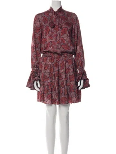 Pre-owned Alexis Floral Print Mini Dress In Red