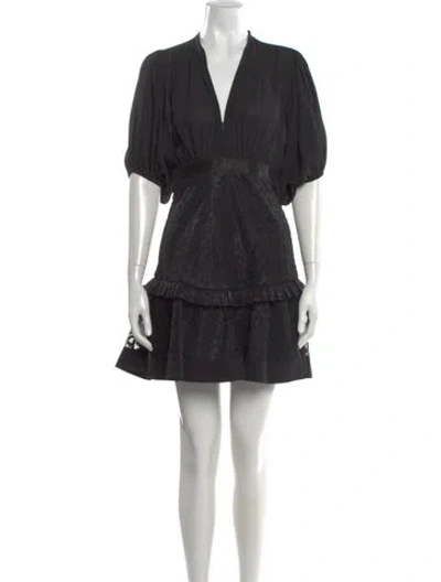 Pre-owned Alexis Floral Print Mini Dress W/ Tags In Black