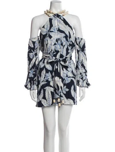 Pre-owned Alexis Floral Print Mini Dress W/ Tags In Multi