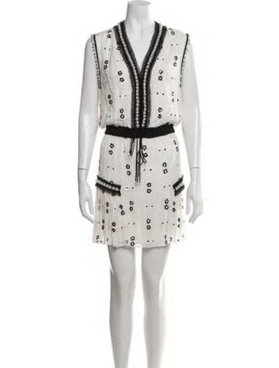 Pre-owned Alexis Floral Print Mini Dress W/ Tags In Neutrals