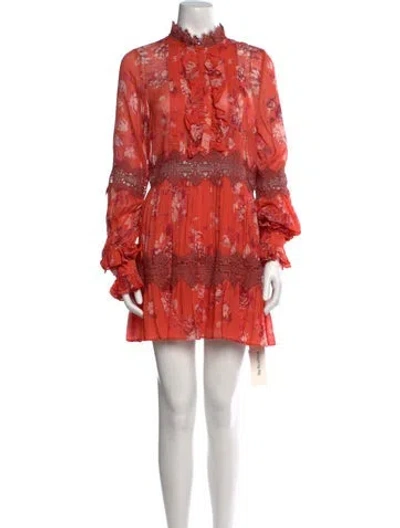 Pre-owned Alexis Floral Print Mini Dress W/ Tags In Pink