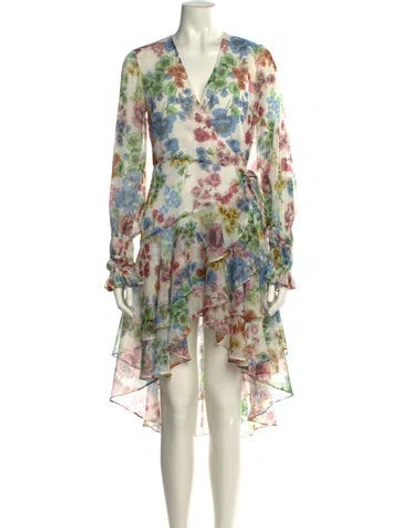 Pre-owned Alexis Floral Print Mini Dress In White