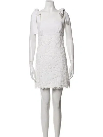 Pre-owned Alexis Floral Print Mini Dress In White