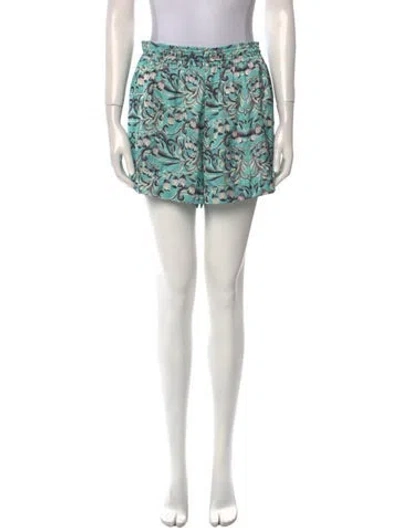 Pre-owned Alexis Floral Print Mini Shorts In Blue