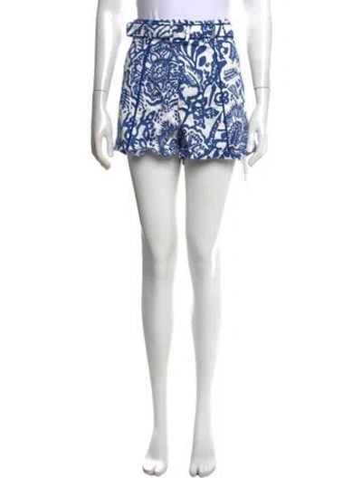 Pre-owned Alexis Floral Print Mini Shorts In Blue