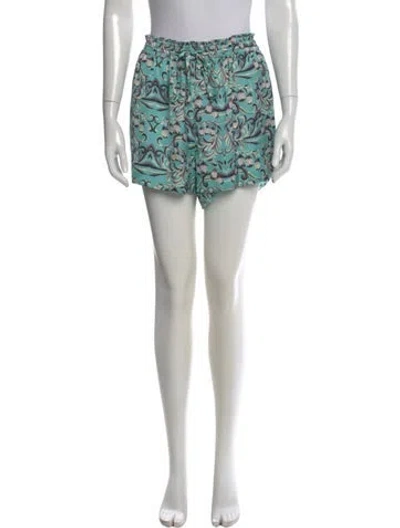 Pre-owned Alexis Floral Print Mini Shorts In Green
