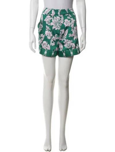 Pre-owned Alexis Floral Print Mini Shorts In Green