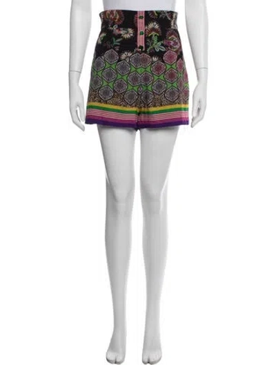 Pre-owned Alexis Floral Print Mini Shorts In White