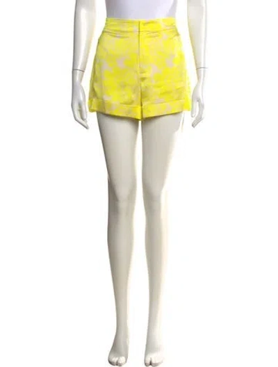 Pre-owned Alexis Floral Print Mini Shorts In Yellow