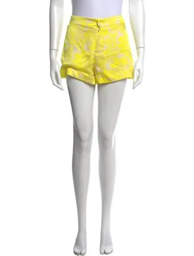 Pre-owned Alexis Floral Print Mini Shorts In Yellow
