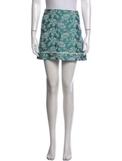 Pre-owned Alexis Floral Print Mini Skirt In Blue