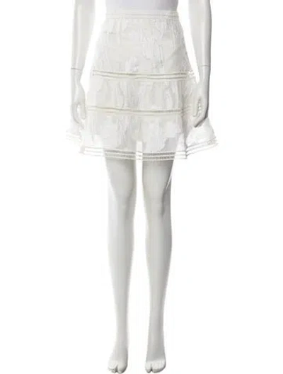 Pre-owned Alexis Floral Print Mini Skirt In Neutrals