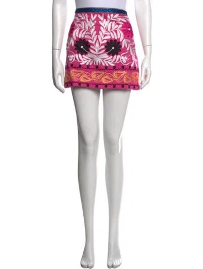 Pre-owned Alexis Floral Print Mini Skirt In Pink