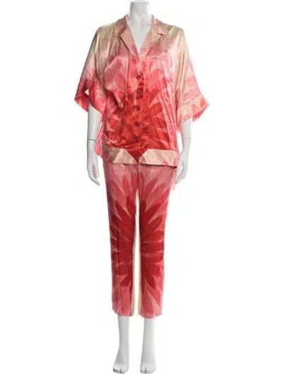 Pre-owned Alexis Floral Print Pant Set W/ Tags In Red