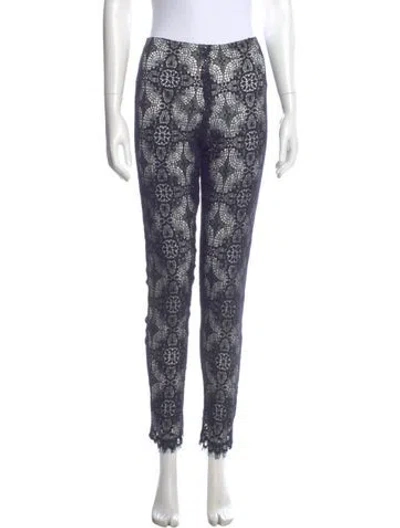 Pre-owned Alexis Floral Print Skinny Leg Pants In Blue