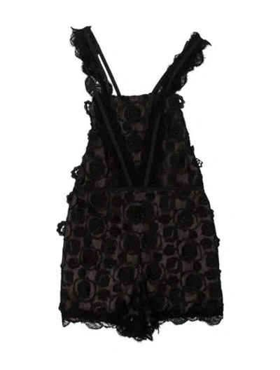 Pre-owned Alexis Floral Print Square Neckline Jumpsuit In Black