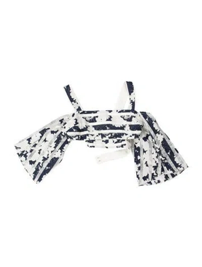 Pre-owned Alexis Floral Print Square Neckline Top In Multi