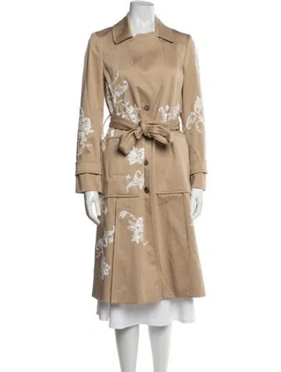 Pre-owned Alexis Floral Print Trench Coat In Neutrals