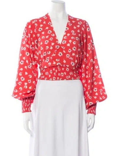 Pre-owned Alexis Floral Print V-neck Blouse In Multicolor