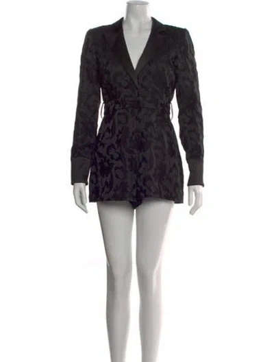 Pre-owned Alexis Floral Print V-neck Jumpsuit In Black