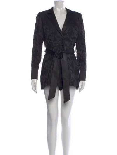 Pre-owned Alexis Floral Print V-neck Jumpsuit In Black