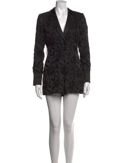 Pre-owned Alexis Floral Print V-neck Jumpsuit In Black