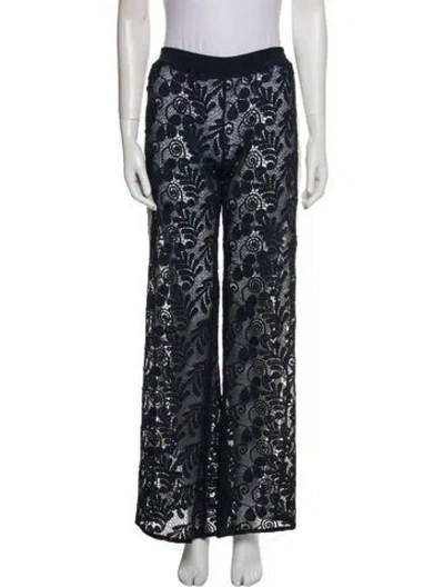 Pre-owned Alexis Floral Print Wide Leg Pants In Blue