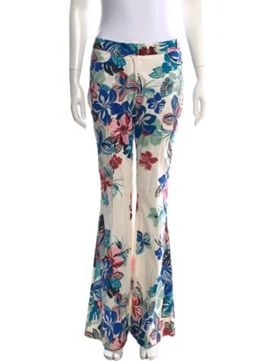 Pre-owned Alexis Floral Print Wide Leg Pants In Neutral