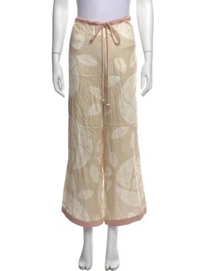 Pre-owned Alexis Floral Print Wide Leg Pants In Neutrals
