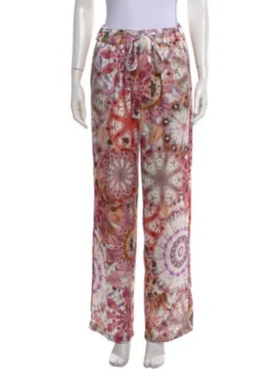 Pre-owned Alexis Floral Print Wide Leg Pants In Pink