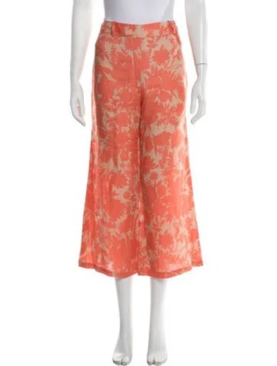 Pre-owned Alexis Floral Print Wide Leg Pants In Pink