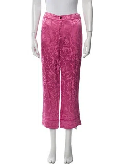Pre-owned Alexis Floral Print Wide Leg Pants In Pink