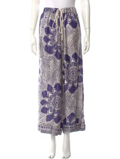 Pre-owned Alexis Floral Print Wide Leg Pants In Purple